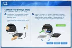 automatically (X1000 screens shown.) 1. Insert the CD into your CD or DVD drive. 2. Click Set up your Linksys Router.