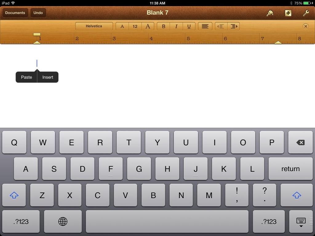 Using the Built in Keyboard Find the word process or app