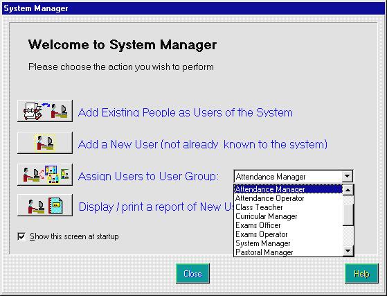 Managing access to SQL Modules and SIMS.NET In general, once you have added users, you will give them access to the modules they need by assigning them to a group from the Welcome Screen.