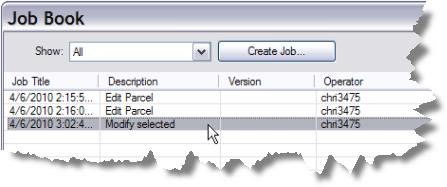 Job book 7. Right-click the job and click Properties. The job creation properties dialog box is displayed and the parcels that are part of the job are colored in blue.