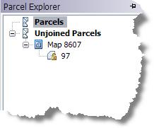 Unjoined parcel If the Parcel Explorer window is not visible, click the Parcel Explorer Window tool on the Parcel Editor toolbar. You are going to enter a new traverse for parcel 97.