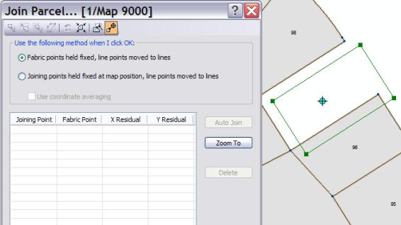 Once the traverse is closed onto its starting point, misclose information for the traverse is displayed at the bottom of the Parcel Details dialog box. Parcel traverse in the map 20.