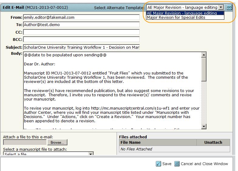 Clarivate Analytics ScholarOne Manuscripts Editor User Guide Page 40 Rescinding a Final