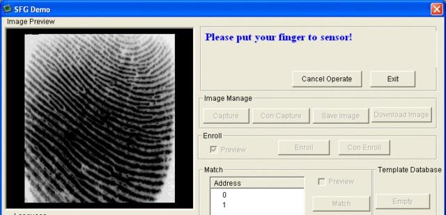 You can then see a preview (if you cliecked the preview checkbox) of the fingerprint.