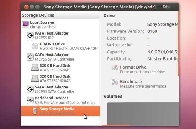 2. Connect the removable storage device for example, a USB flash drive or external hard drive and select it from the Peripheral Devices section.