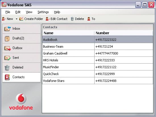 SMS Contacts Click Contacts on the SMS navigation bar to open the Contacts list, in which