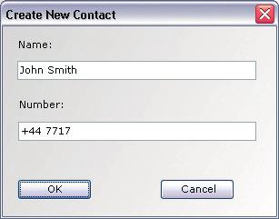 New SMS Contact Clicking the New button on the SMS toolbar opens a new contact window.