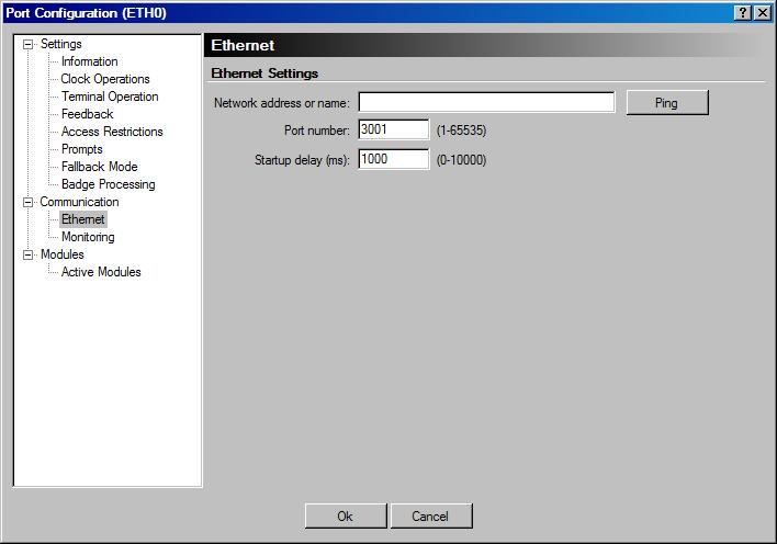 8. Click on Ethernet (under Communication). 9. Next to Network address or name, enter an IP address that is available.