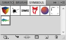 Choose Window > Symbols to display the Symbols panel. By default, a limited number of symbols appear in the Symbols panel (Figure 3). 7.