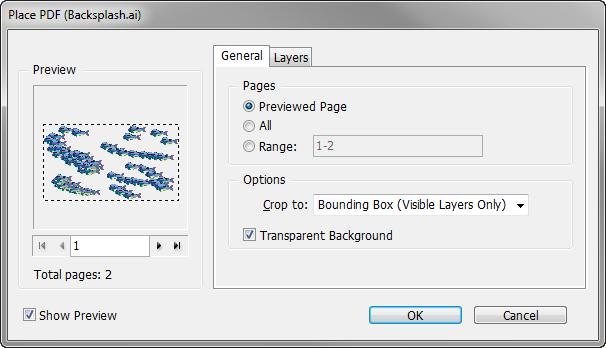 To add the image to an InDesign page spread: 1. Start InDesign and create a new document with the following specifications. Number of Pages: 1 Page Size: Letter Orientation: Landscape 2. Click OK. 3.