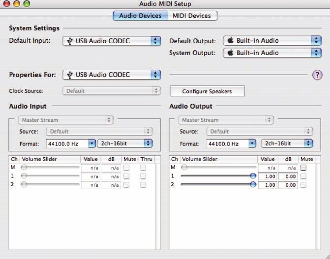 Additional Macintosh audio settings We have set the Audacity playback and record settings. Now it's time to set the separate Macintosh audio playback and record settings. 1.