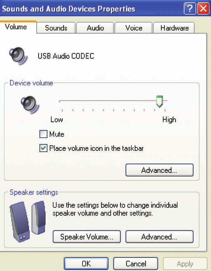 CODEC; not Microsoft Sound Mapper).