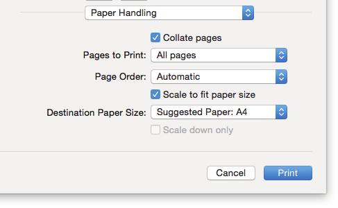 .PRINTING FROM MAC OS APPLICATIONS Enlarging and Reducing You can automatically enlarge or reduce an image to fit a specified paper size. You can also set the scale manually. P.