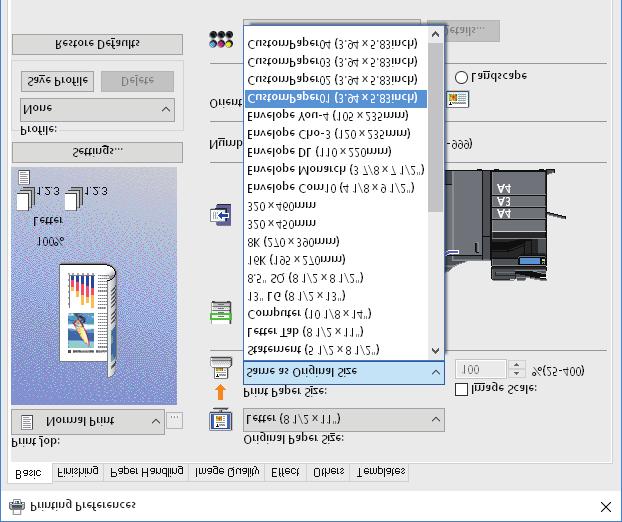 .PRINTING FROM WINDOWS APPLICATIONS 5 6 Click [OK]. Check that the custom paper name is displayed in the paper size list, and then click [OK].