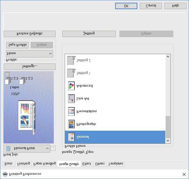 .PRINTING FROM WINDOWS APPLICATIONS Selecting the image quality according to the document P. Setting the Document Type P.