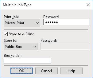 .PRINTING FROM WINDOWS APPLICATIONS Select a job type from [Print Job]. The setup screen changes according to the selected job type. Set the [Date] and [Time] if you select [Scheduled Print].