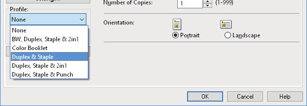 .PRINTING FROM WINDOWS APPLICATIONS Loading a profile Select a profile from [Profile].