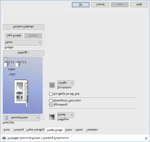 .PRINTING FROM WINDOWS APPLICATIONS [Image Quality] tab Allows you to select how images are printed. You can select the appropriate image quality depending on the type of document.