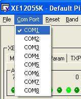 5.1 Com Port The Com Port submenu will allow the user to specify the PC serial RS232
