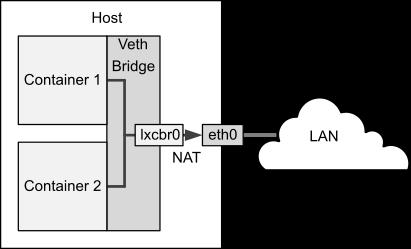 About Veth and Macvlan virtual bridge network (lxcbr0) between the container and the host.