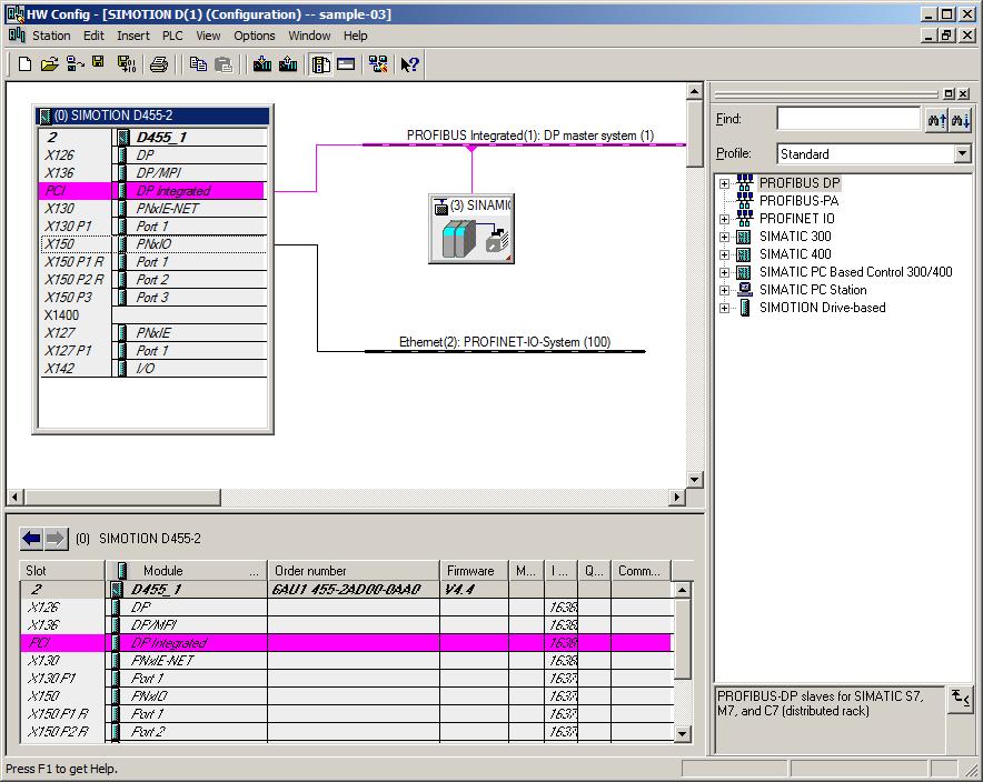 PROFINET IO 5.3 Configuring PROFINET IO with SIMOTION Figure 5-36 SIMOTION D455-2 DP/PN in HW Config See also Add and configure PROFINET interface CBE30-2 (Page 120) 5.3.5.3 Insert and configure a SIMOTION D4x5-2 incl.