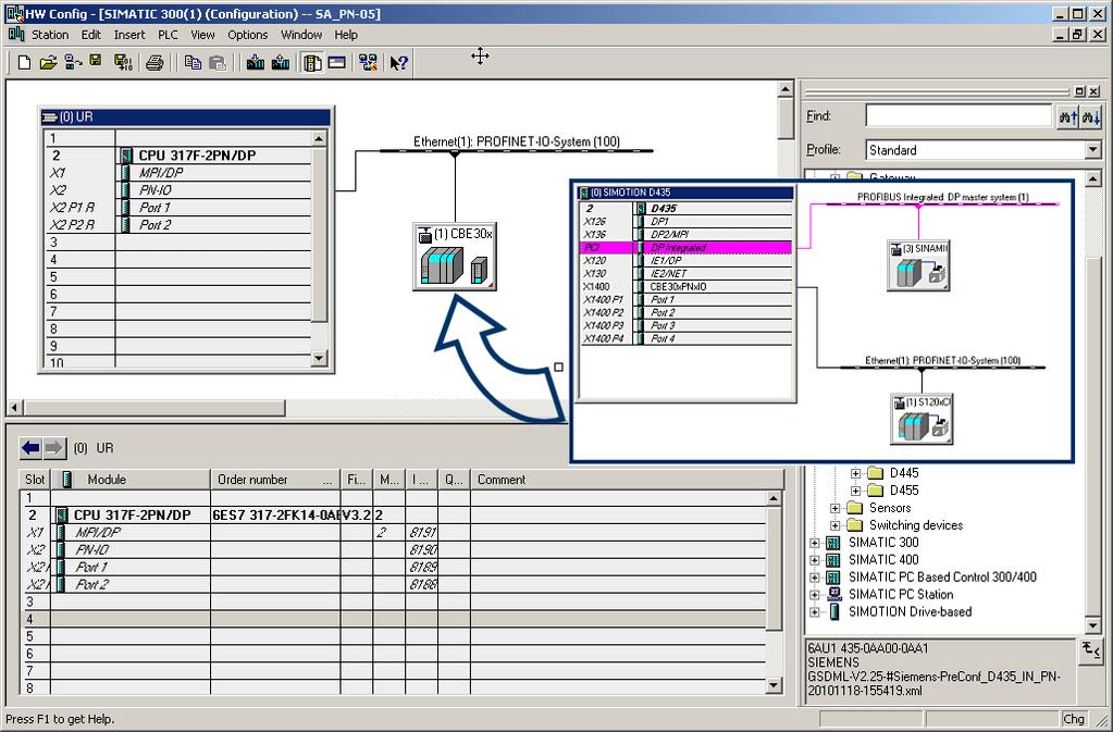 PROFIsafe 9.5 PROFIsafe via PROFINET 7. Now produce the GSD file for the I-device F-Proxy. In the menu, select Options > Create GSD file for I-device.