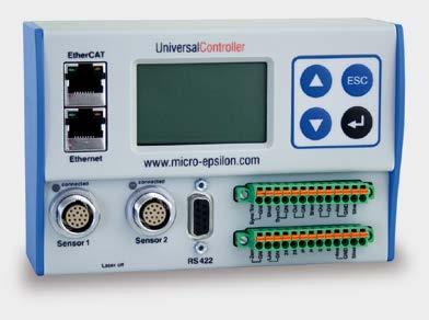 35 CSP2008 - Universal controller for up to six sensor signals The controller CSP2008 has been designed to process 2 to 6 both optical and other sensors from Micro-Epsilon (6 digital or analogue
