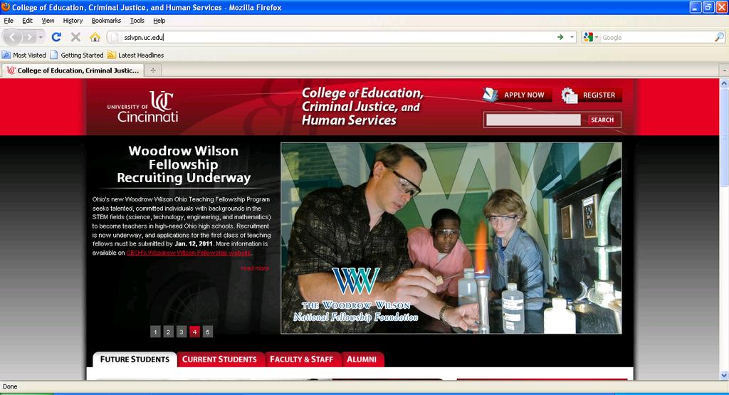 2. In the address bar, type in sslvpn.uc.edu and hit enter.