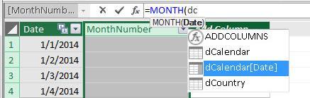 49) Arrow down to highlight the Date field in the dcalendar Table. Then hit the Tab key to select the Date field.
