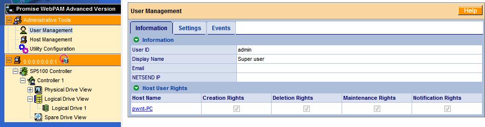 To view, modify, or delete user accounts, select User Management under the Administrative Tools section of the