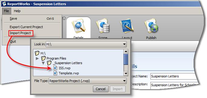 d. In ReportWorks (from PowerSchool), click File, followed by