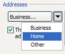 NCMail: Outlook 2003 Email User s Guide 19 You can now fill in the applicable areas for the person s mailing address, if you desire. To do this click-on the Address down triangle (see arrow at right).