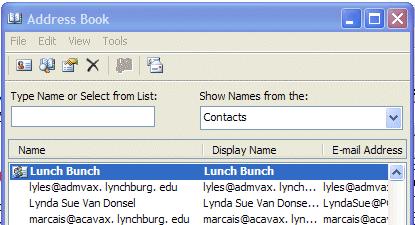 NCMail: Outlook 2003 Email User s Guide 26 You should now return to the Distribution List screen. Your screen should look similar to the one below.