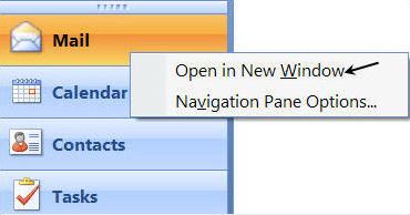 page 6 Setup your navigation bar to show the most frequently used features of Outlook. From within any area of Outlook, select View > Navigation Pane.