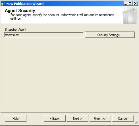 10. In the Snapshot Agent window, select the Create a snapshot immediately and keep the snapshot available to initialize