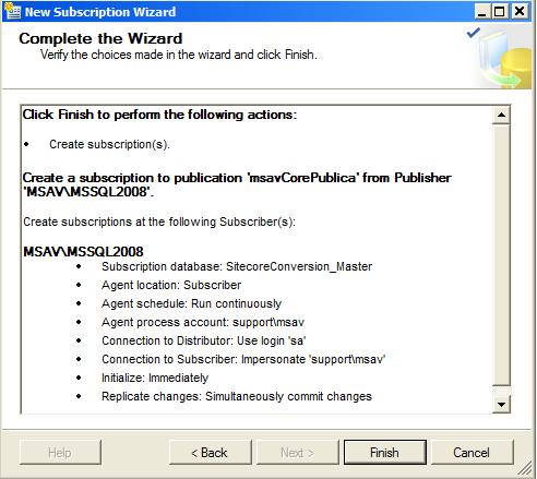 In the Complete the Wizard window, review the option you selected, and then click Finish. 1.3.