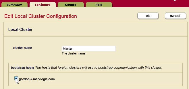 Database Replication Quick Start 2.1 Identify the Local Cluster to Foreign Clusters Each cluster may be configured to have a descriptive name.