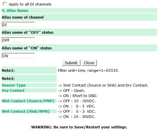 You can apply the alias name to all channels by selecting
