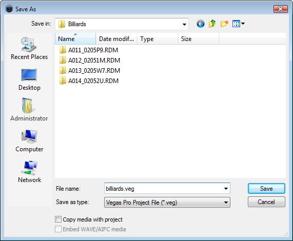 4. From the File menu, choose Save. The Save As dialog appears. 5. Select the drive and folder where you want to store the project. 6. Type the project name in the File name box. 7. Click Save.