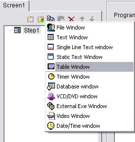 Chapter 7 Table Display The two ways to insert a table in LEDStudio are to insert a table window or insert a pre-made word or excel table. 7.1 Create a New Table Window Click on New Window button, select Table Window in the menu (image7-1) to create a new table window as shown in 7-2.