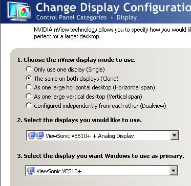 Image 20-4 Click the radio button next to The same on both displays