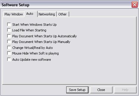 21.3 Auto Setup Start when Windows starts up Load file when starting Play document when starts up automatically