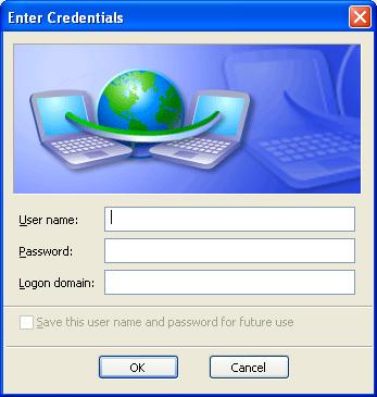 17. Enter your network User name and password.