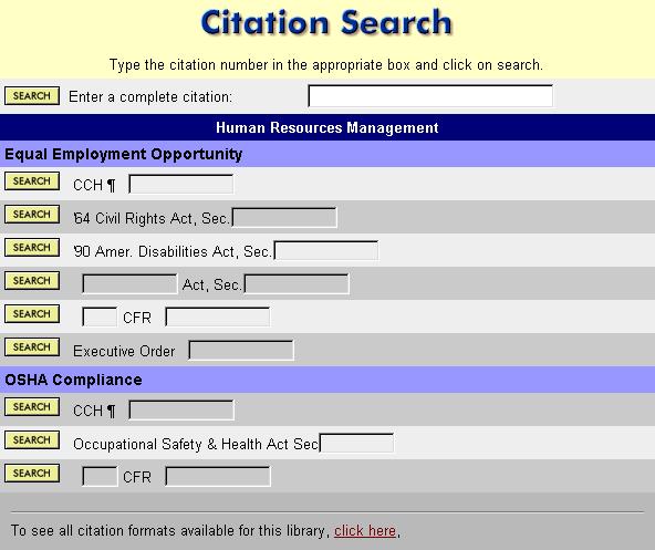 The Citation Search Template Type a complete citation here if you know the