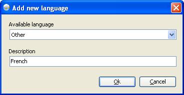 144 FX Tools Software Package - FX Builder User s Guide Figure 172: Adding a New Language 3. In the Available Language list, select English or Other.
