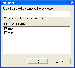 The Add Folder window appears (X362HFigure 189X).
