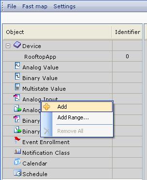 FX Tools Software Package - FX Builder User s Guide 177 Figure 228: Adding a BACnet Object Instance Figure 229: Select an Object Window To map the BACnet object instance to a specific application