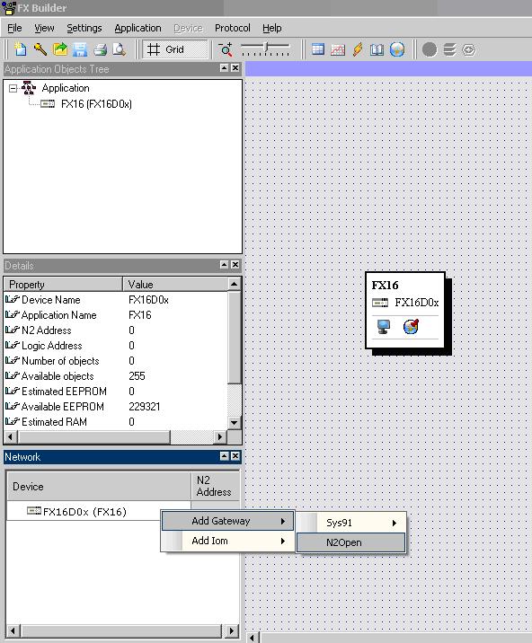 FX Tools Software Package - FX Builder User s Guide 75 Configuring the Gateway Object for an N2 Open Device To configure the Gateway object for an N2 Open device: 1.