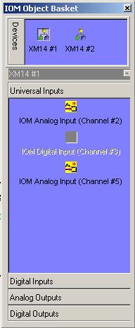 The channel number of the IOM object is determined by the specific I/O object you bring to the canvas. Note the channel number in the description of each object in the IOM Object Basket.
