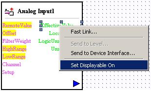 94 FX Tools Software Package - FX Builder User s Guide Making a Point Displayable To make a point displayable: In the Application Editor, right-click the point and select Set Displayable On